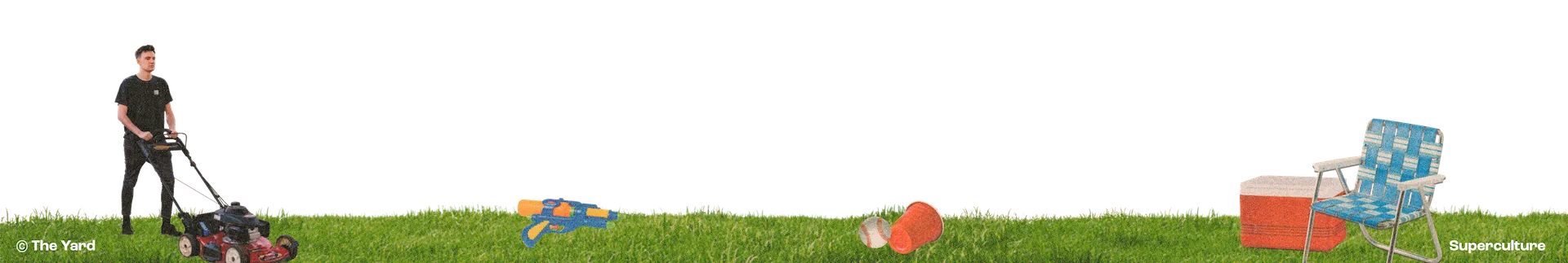 Aiden mowing the yard